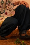 Buy_Aamra By Lavanya_Ivory Linen, Satin Bird Cage Kalamkari Hand Painted Kurta With Dhoti Pant _Online_at_Aza_Fashions