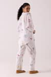 Shop_Label Shreya Sharma_White Cotton Print Floral Mandarin Collar Bloom Shirt With Pant _at_Aza_Fashions