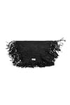 JENA_Black Tassels Raffia Moon Crossbody Bag _Online_at_Aza_Fashions