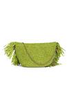 Shop_Jena_Green Tassels Raffia Moon Work Bag _at_Aza_Fashions