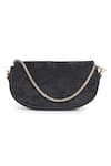 Shop_JENA_Black Velvet Crossbody Bag _at_Aza_Fashions