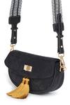 Buy_JENA_Black Velvet Crossbody Bag _Online_at_Aza_Fashions