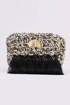 JENA_Black Woven 3-weave Embellished Clutch _Online_at_Aza_Fashions