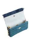 JENA_Blue Woven Star Fish Emblem Clutch _at_Aza_Fashions