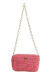 Shop_JENA_Pink Woven 3-weave Two-tone Clutch _at_Aza_Fashions