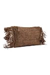 Shop_JENA_Brown Woven Fringe Clutch _at_Aza_Fashions