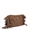 Buy_JENA_Brown Woven Fringe Clutch _Online_at_Aza_Fashions