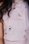 Buy_Swati Golyan_Pink 100% Cotton Embroidery Zardozi Ombre Hand Lehenga Set 