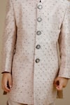 Shop_Swati Golyan_Pink 100% Raw Mashru Silk Embroidery Sequin Jodhpuri Set _Online_at_Aza_Fashions