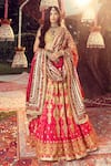 Buy_Mayyur Girotra Couture_Pink Silk Embroidery Chandelier Sweetheart Neck Lehenga Set  _at_Aza_Fashions