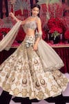 Buy_Mayyur Girotra Couture_Ivory Raw Silk Embellished Floral Tread Embroidered Bridal Lehenga Set _at_Aza_Fashions