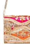 5Elements_Multi Color Embroidered Janus Gota Floral Clutch _Online_at_Aza_Fashions