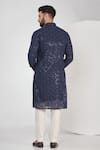 Shop_Kasbah_Blue Georgette Embroidered Chikankari Work Full Sleeve Kurta Set _at_Aza_Fashions