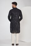 Shop_Kasbah_Black Georgette Embroidered Chikankari And Sequins Kurta Set _at_Aza_Fashions