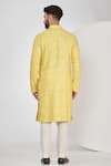 Shop_Kasbah_Yellow Silk Embroidered Chikankari Thread And Sequins Kurta Set _at_Aza_Fashions