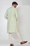 Shop_Kasbah_Green Silk Embroidery, Mirrors Kurta Set _at_Aza_Fashions