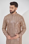 Kasbah_Maroon Georgette Mirrors, Zari Embroidered Kurta _Online_at_Aza_Fashions