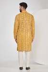 Shop_Kasbah_Yellow Georgette Embroidered Mirror Thread And Foil Kurta _at_Aza_Fashions