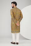 Shop_Kasbah_Yellow Georgette Embroidered Kashmiri Thread Kurta _at_Aza_Fashions