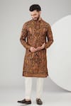 Buy_Kasbah_Black Georgette Embroidery Kashmiri Thread Kurta Set _at_Aza_Fashions