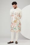 Buy_Kasbah_White Georgette Embroidered Floral And Sequins Full Sleeve Kurta _at_Aza_Fashions