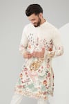 Kasbah_White Georgette Embroidered Floral And Sequins Full Sleeve Kurta _Online_at_Aza_Fashions