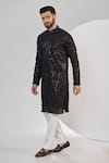 Buy_Kasbah_Black Georgette Embroidery Chikankari Work Kurta Set _at_Aza_Fashions