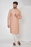 Buy_Kasbah_Pink Georgette Embroidery Chikankari Work Straight Kurta_at_Aza_Fashions