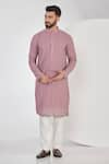 Buy_Kasbah_Purple Georgette Embroidery Chikankari Tonal Work Kurta _at_Aza_Fashions