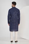 Shop_Kasbah_Blue Georgette Embroidery Chikankari Geometric Sequin Kurta _at_Aza_Fashions