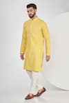 Buy_Kasbah_Yellow Silk Embroidery Chikankari Work Kurta Set _at_Aza_Fashions