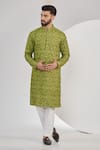 Buy_Kasbah_Green Silk Embroidery Chikankari Geometric Work Kurta Set _at_Aza_Fashions