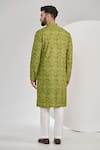 Shop_Kasbah_Green Silk Embroidery Chikankari Geometric Work Kurta Set _at_Aza_Fashions