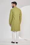 Shop_Kasbah_Green Silk Embroidery Chikankari Sequin Motif Kurta Set _at_Aza_Fashions