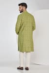 Shop_Kasbah_Green Silk Embroidery Chikankari Floral Work Kurta_at_Aza_Fashions