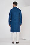 Shop_Kasbah_Blue Silk Embroidery Sequin Swirl Chikankari Work Kurta Set _at_Aza_Fashions