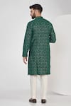 Shop_Kasbah_Green Georgette Embroidered Thread Chikankari Kurta Set _at_Aza_Fashions