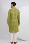 Shop_Kasbah_Green Silk Embroidered Thread Kurta _at_Aza_Fashions