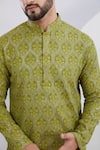 Buy_Kasbah_Green Silk Embroidered Thread Kurta _Online_at_Aza_Fashions