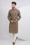 Buy_Kasbah_Multi Color Georgette Embroidered Thread Geometric Kurta _at_Aza_Fashions