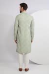 Shop_Kasbah_Green Georgette Embroidered Thread Floral Bouquet Kurta_at_Aza_Fashions