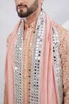 Kasbah_Pink Georgette Embroidered Thread Mirrorwork Embellished Kurta With Dupatta_Online_at_Aza_Fashions