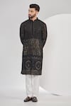 Buy_Kasbah_Black Georgette Embroidered Chikankari Kurta Set _at_Aza_Fashions