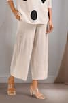 Crimp_White Polyester Bandeau Neck Rosette Printed Textured Shirt With Pant _Online_at_Aza_Fashions