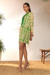 Buy_Masaba_Crepe Silk Printed Big Door Notched Open Mini Dress_Online_at_Aza_Fashions