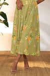 Masaba_Green Crepe Silk Printed Tangy Sweetheart Corset Dress_at_Aza_Fashions