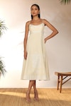 Buy_Masaba_Ivory Cotton Flex Embroidered Pomegranate Scoop Backless Dress _at_Aza_Fashions