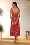 Shop_Masaba_Red Crepe Silk Printed Tropicool Scoop Backless Dress_at_Aza_Fashions