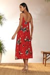 Buy_Masaba_Red Crepe Silk Printed Tropicool Scoop Backless Dress_Online_at_Aza_Fashions