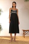 Buy_Masaba_Black Cotton Linen Embroidered Sunny Day Scoop Whimsical Dress_at_Aza_Fashions